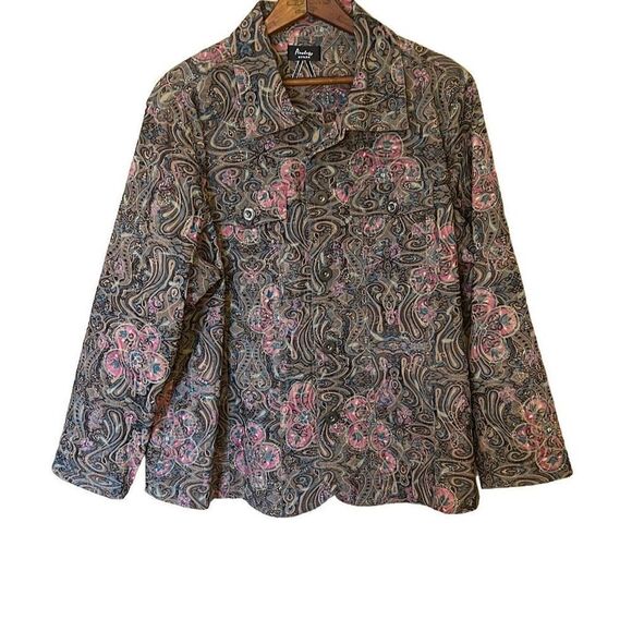 Analogy Woman Embroidered Lightweight Jacket - Picture 1 of 8